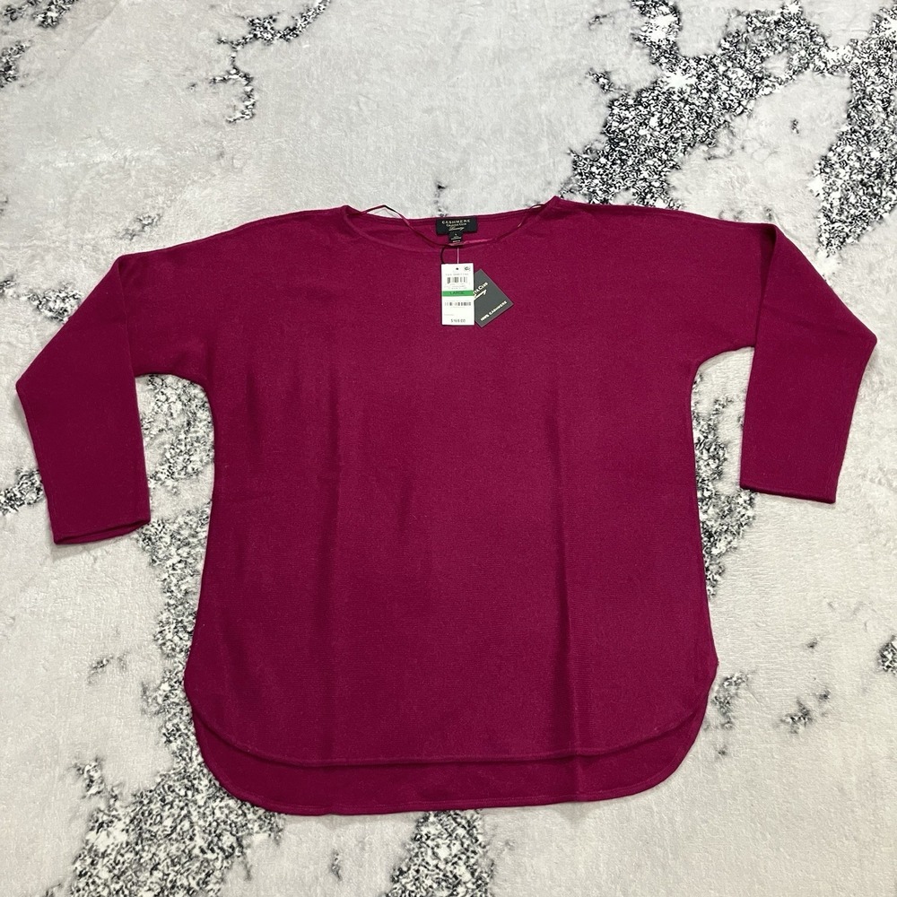 Charter Club 100% Cashmere Sweater Womens L Pink Luxury Crewneck NWT